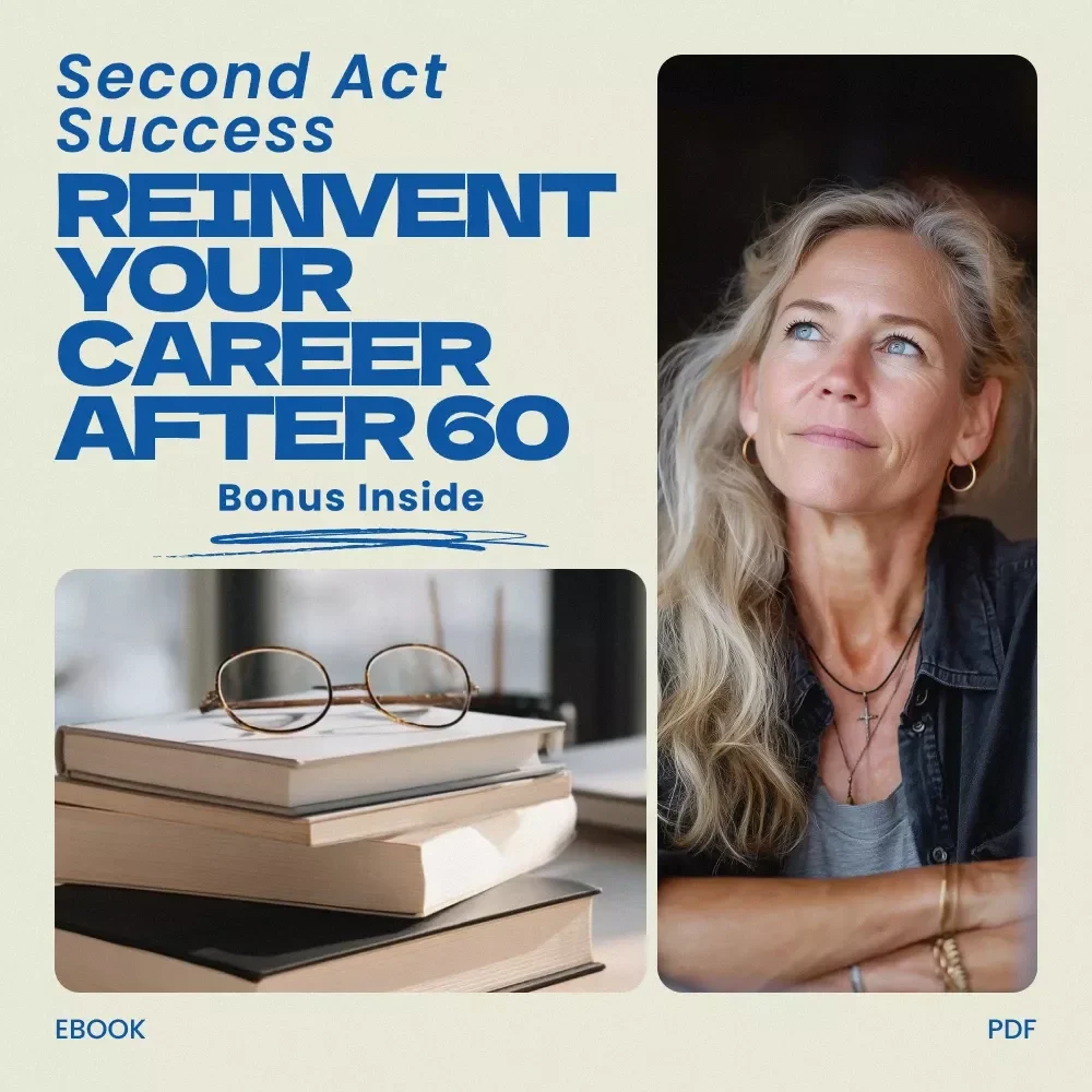 Second Act Success: Reinventing Your Career After 60 – eBook Guide on how to make a career change in your 60s, Late-Life Career Pivot Workbook, Retirement Reinvention Plan, Skills & Networking Strategy for New Careers After 60