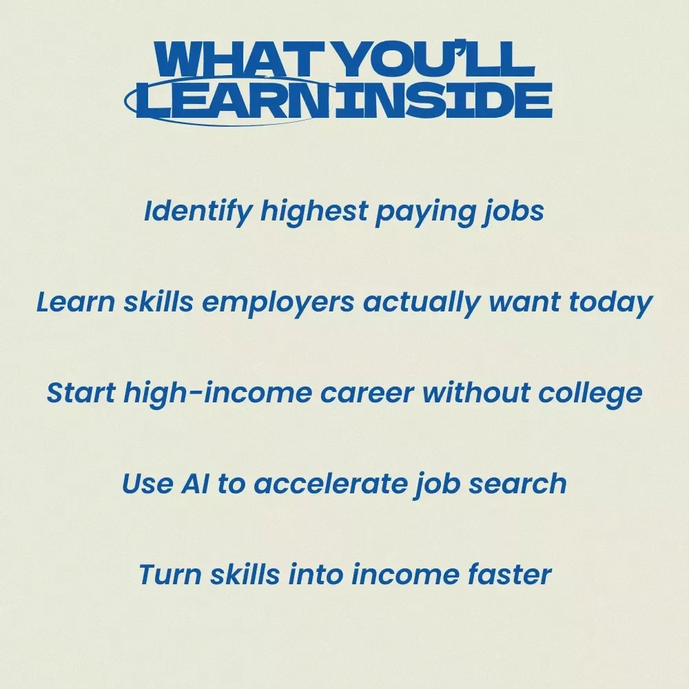 High-Pay Careers Without a Degree Guide | Discover the highest paying jobs that don't require a degree, Skills-Based Careers, Alternative Career Paths, Digital Download Career Guide
