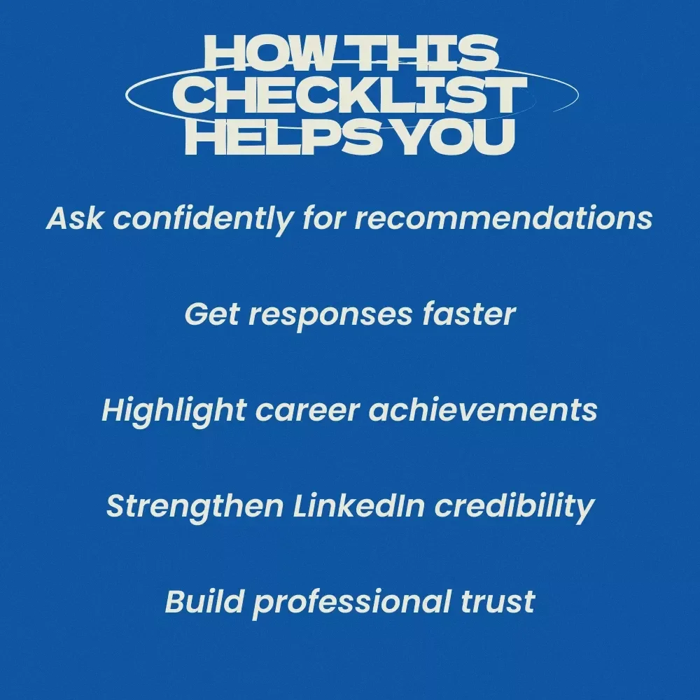 LinkedIn Recommendation Request Checklist – Professional Guide on How to Get Recommendations on LinkedIn, Career Branding & Networking Digital Download