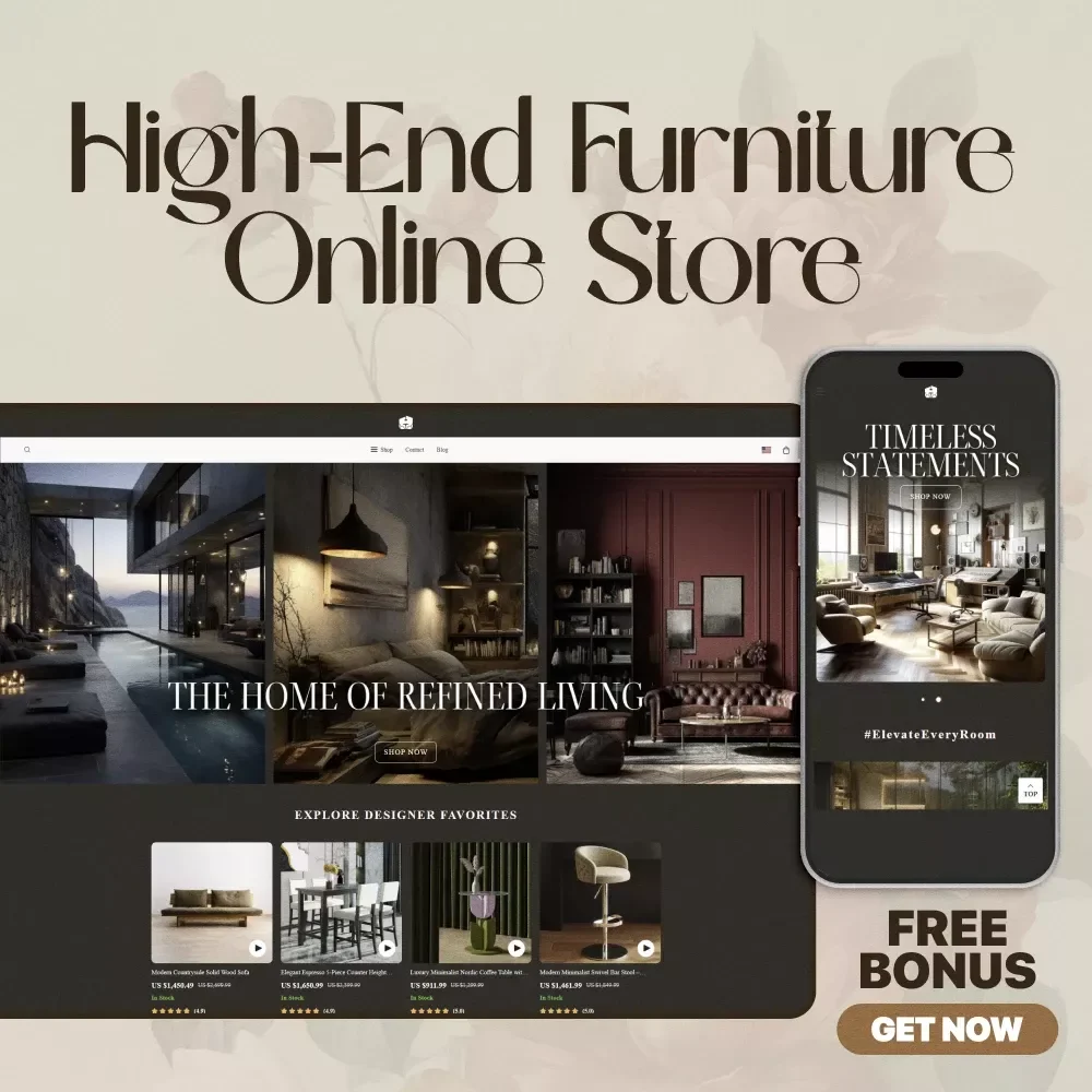 High-End Furniture with High Margins Online Store – Turnkey eCommerce Website | Premium-Grade Store Design + High-Profit Products | FREE SEO, Promo Guide & VIP Support Included — video