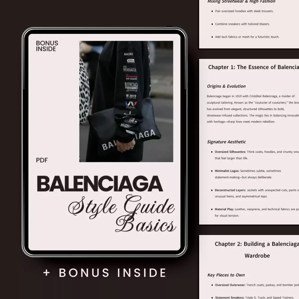 Balenciaga Style Guide Basics – Digital Download Ebook, Streetwear & High Fashion Fashionista Handbook, AI Outfit Prompts, Capsule Wardrobe & Styling Tips — video
