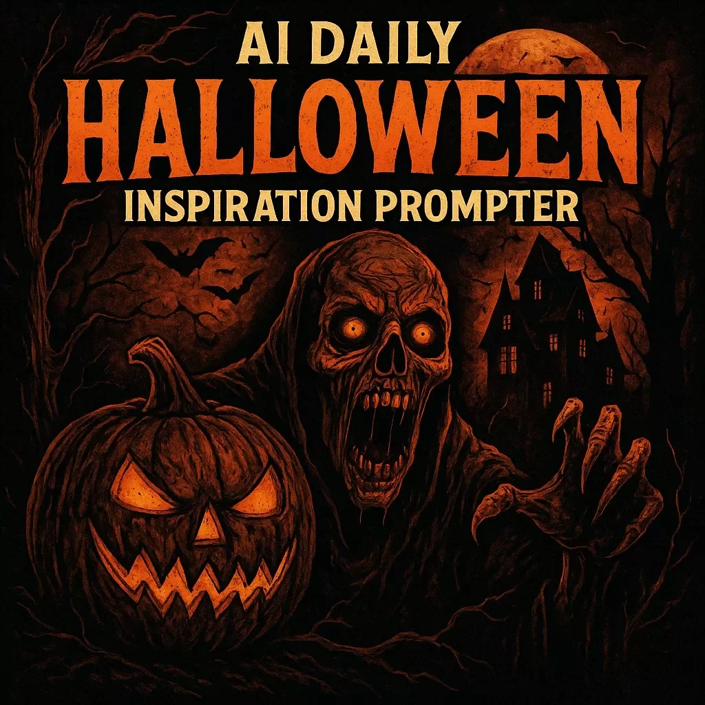 AI Daily Halloween Inspiration Prompter | Digital Download Guide for Spooky Creativity, Prompt Ideas & eBook for AI Halloween-Themed Content — video