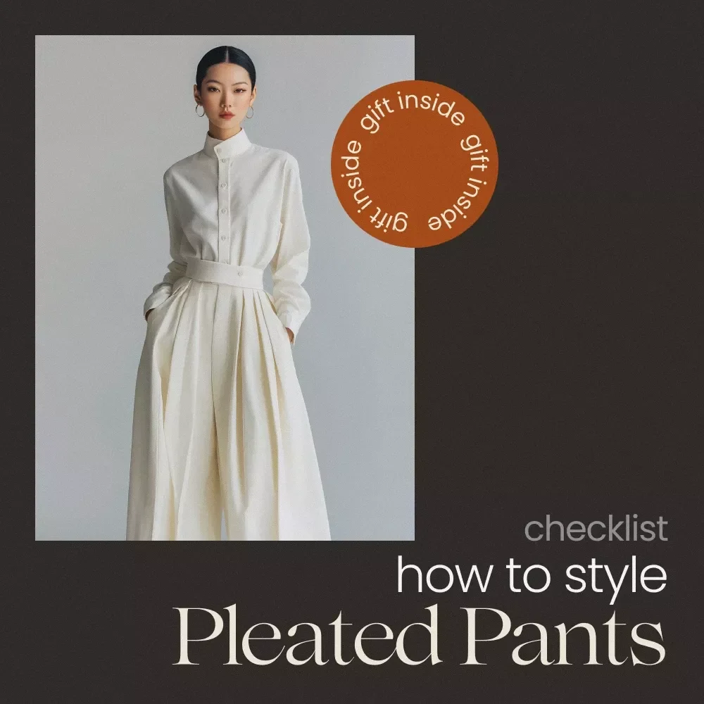 How to Style Pleated Pants Step by Step – Pleated Pants Outfit Checklist, Minimal Wardrobe Styling Guide, Everyday Outfit Planning Printable — video