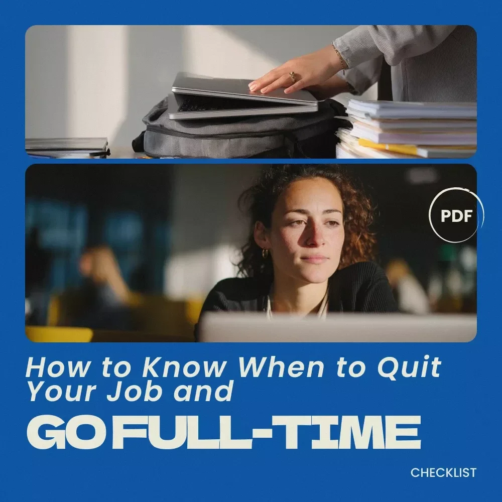 How to Know When to Quit Your Job and Go Full-Time Checklist | how to know when to quit your job to go full time Career Transition Planner — video
