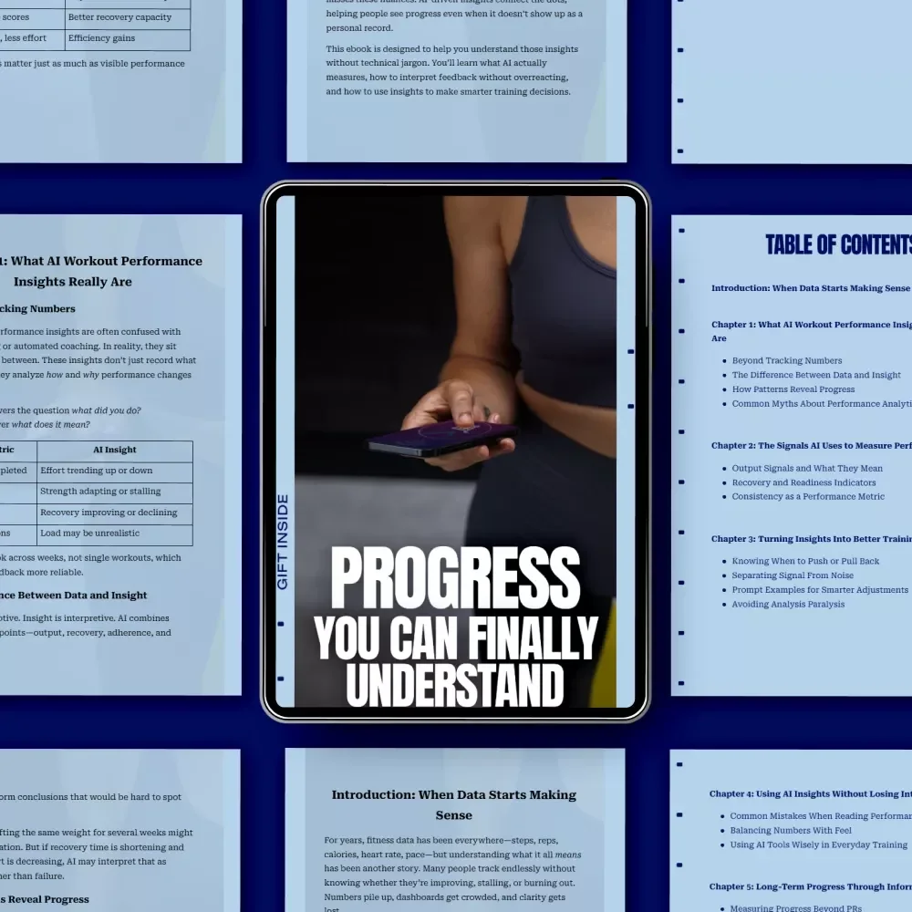 Progress You Can Finally Understand – AI Workout Performance Insights Guide, Fitness Data & Training Analytics eBook, Smarter Training Digital Download
