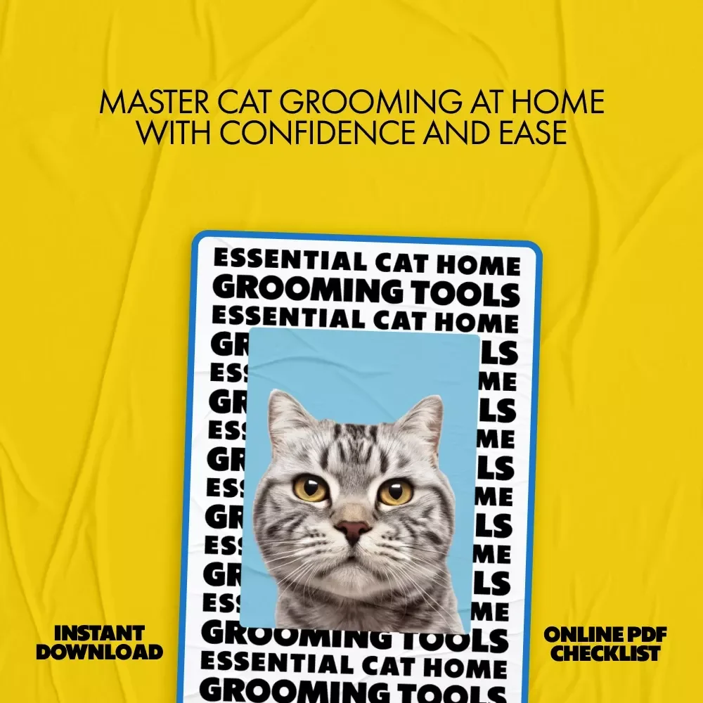 Essential Cat Home Grooming Tools | Digital Download Guide, Cat Grooming eBook & Checklist for Home Grooming, Cat Grooming Tools and Tips