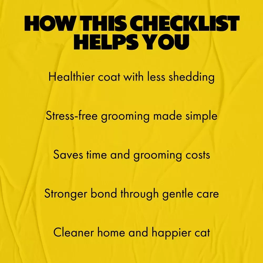 Essential Cat Home Grooming Tools | Digital Download Guide, Cat Grooming eBook & Checklist for Home Grooming, Cat Grooming Tools and Tips