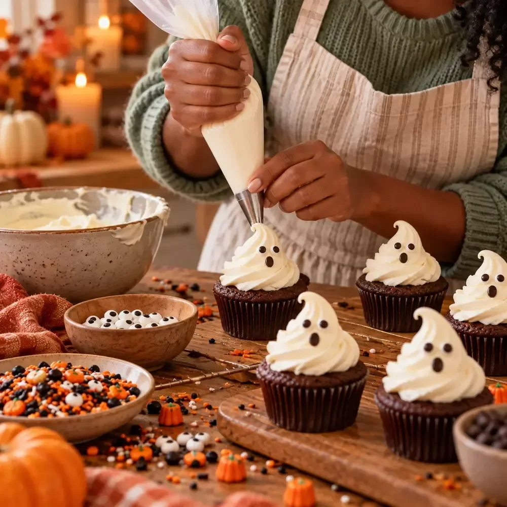 Ghost Cupcake Piping Challenge