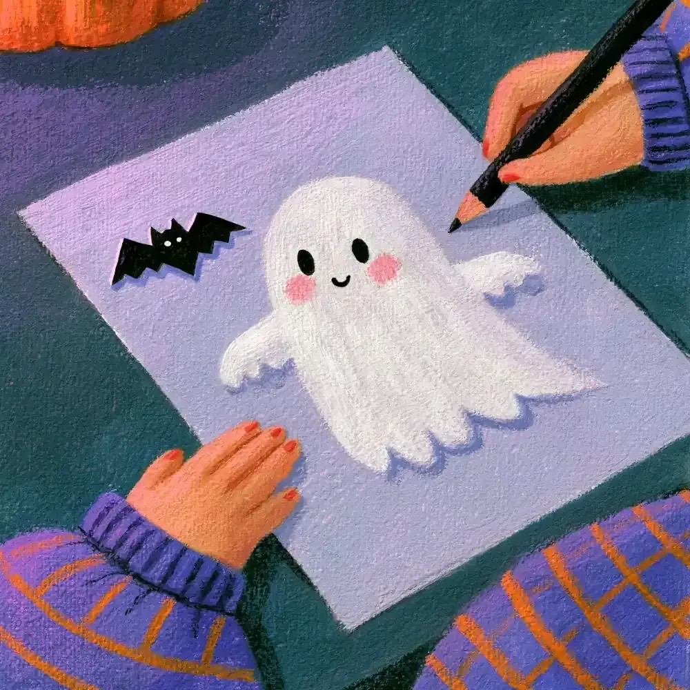 Spooky Draw-Along Steps