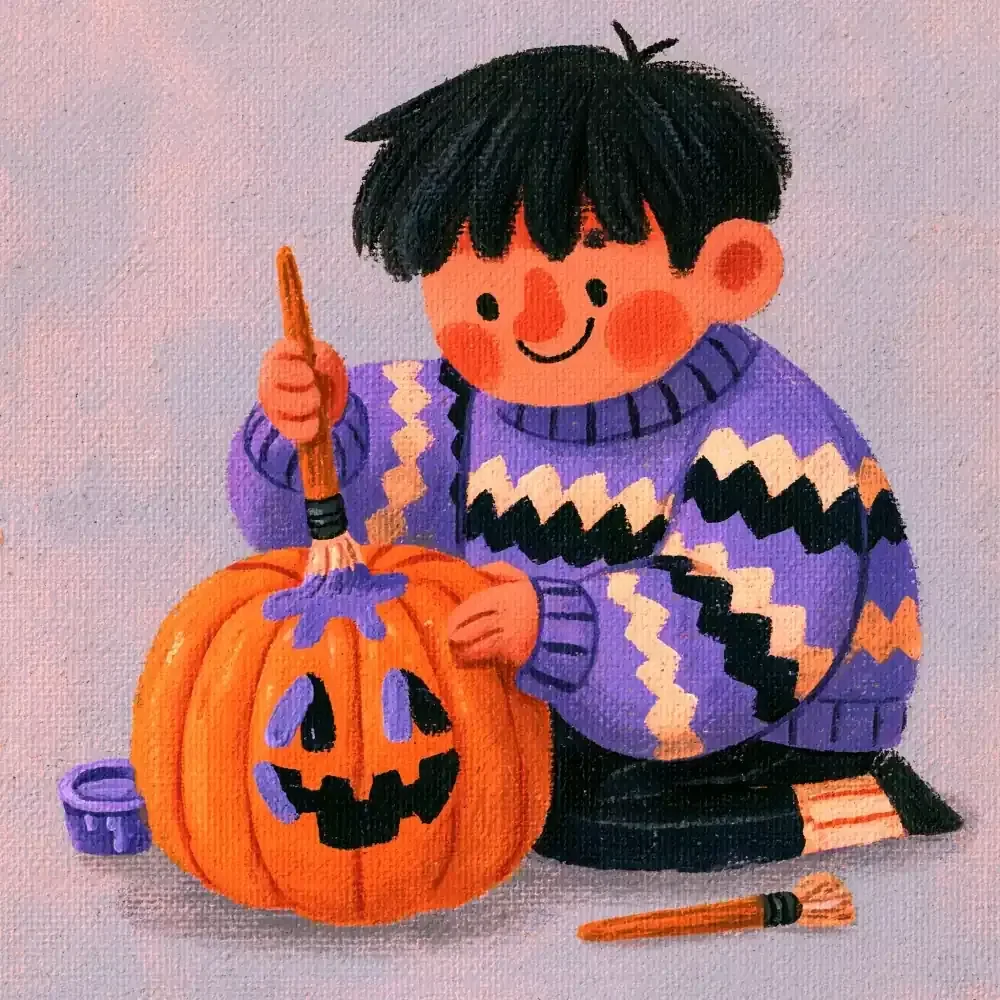 Pumpkin Painting Steps