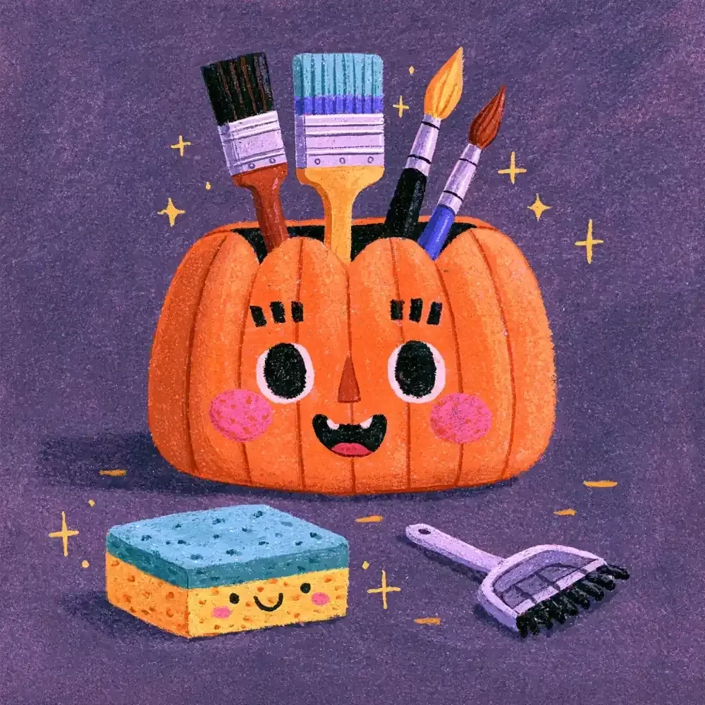 Halloween Craft Cleanup Routine