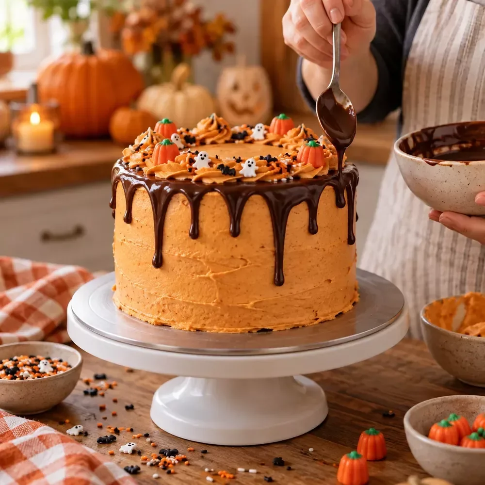 Halloween Cake Decorating Steps