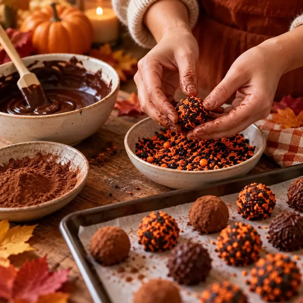 Halloween Truffle Rolling Challenge