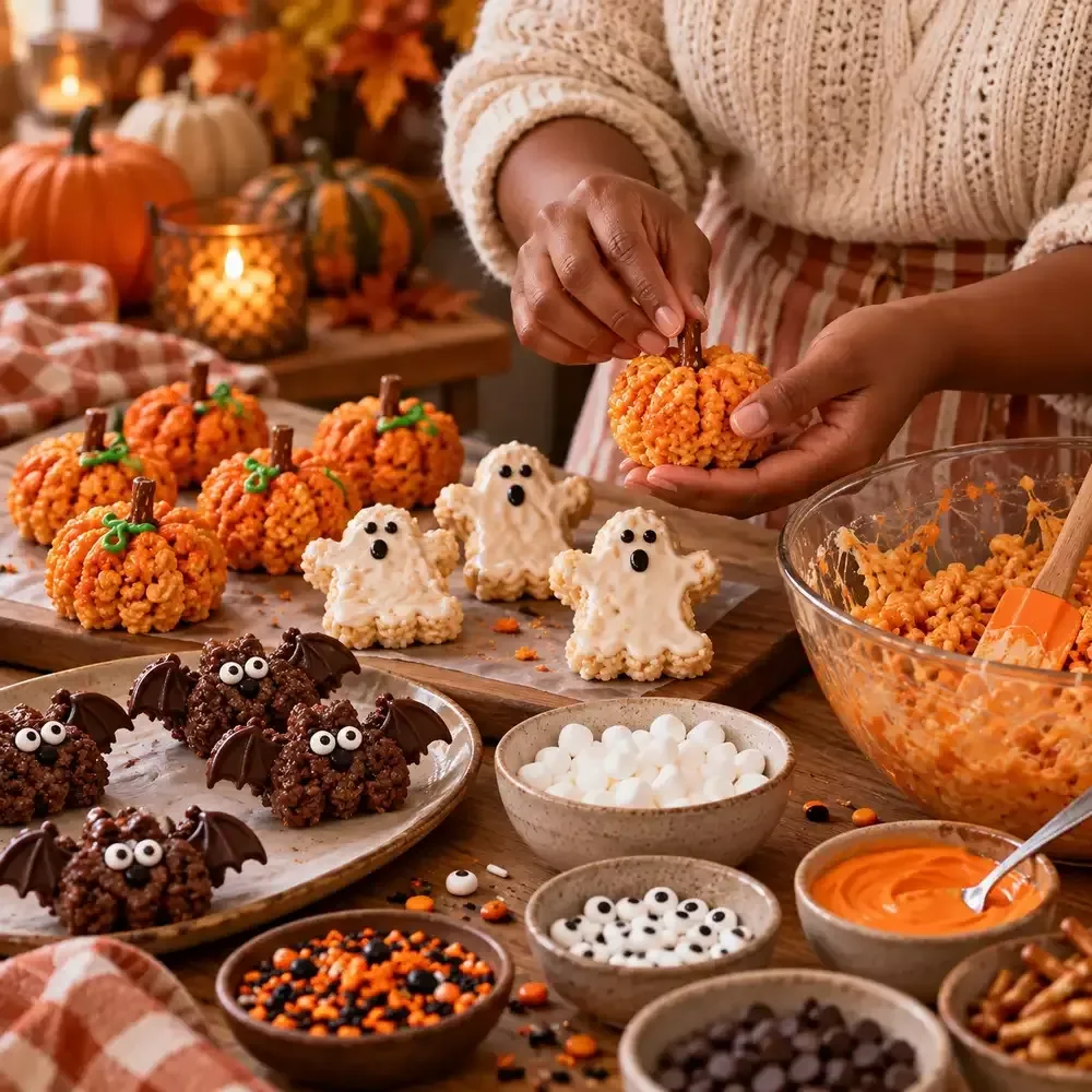 Spooky Cereal Treat Shaping Steps