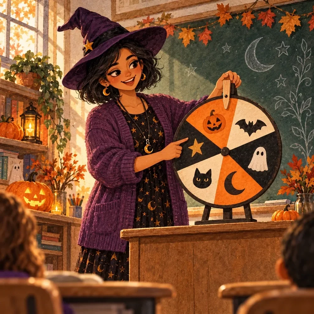 Halloween-Themed Attention Getters Spinner for Teachers
