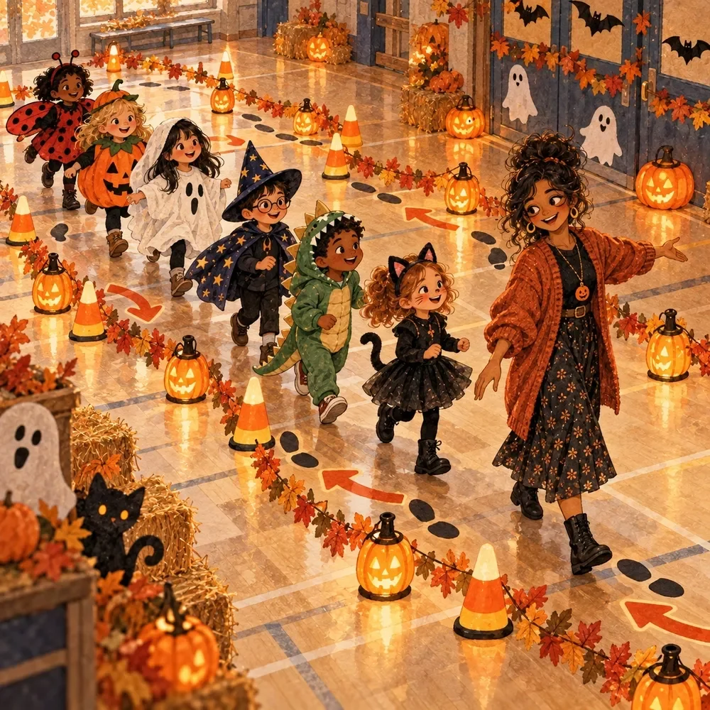 Parade Route Planner for a School Halloween Parade