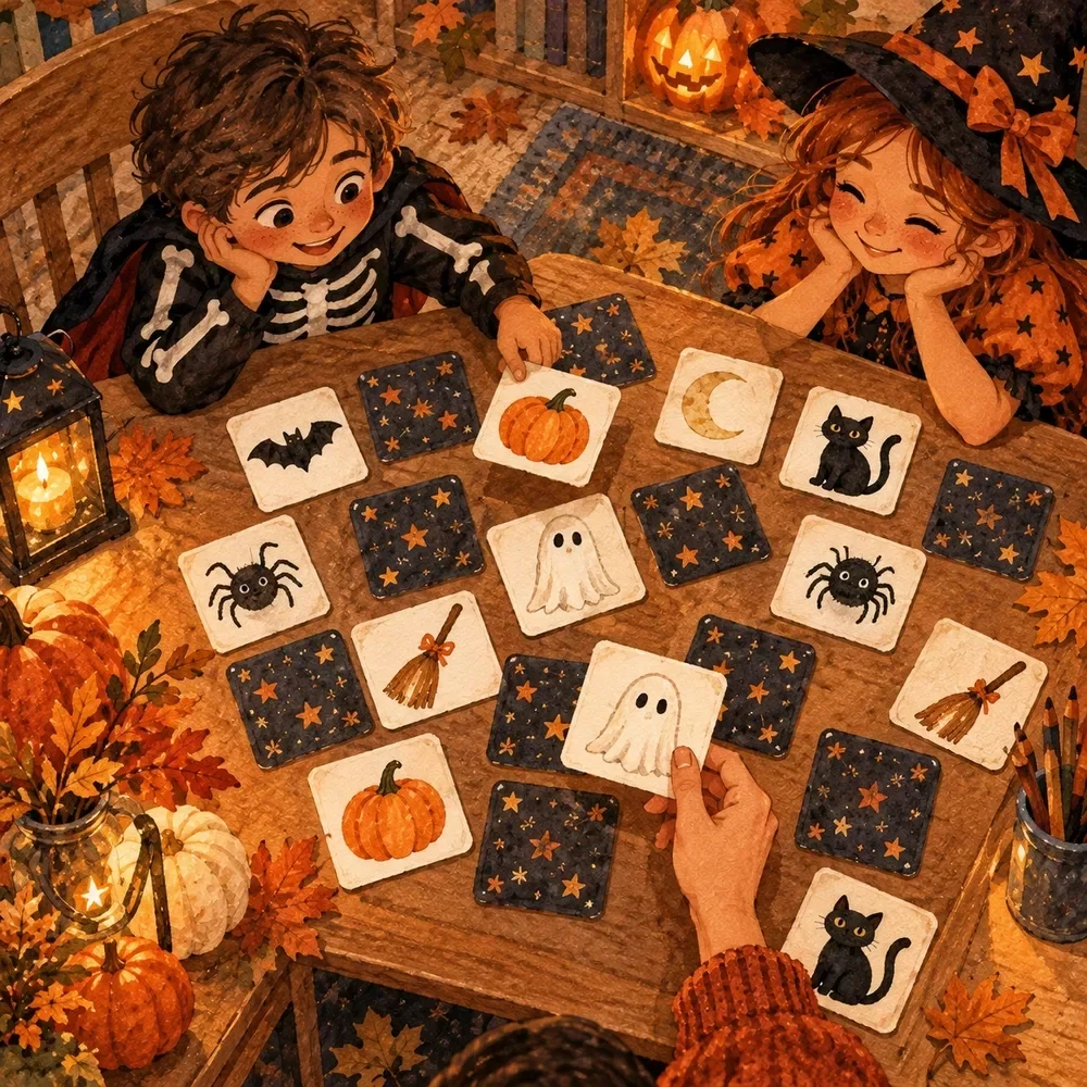 Vocabulary Matching Game with Halloween Words