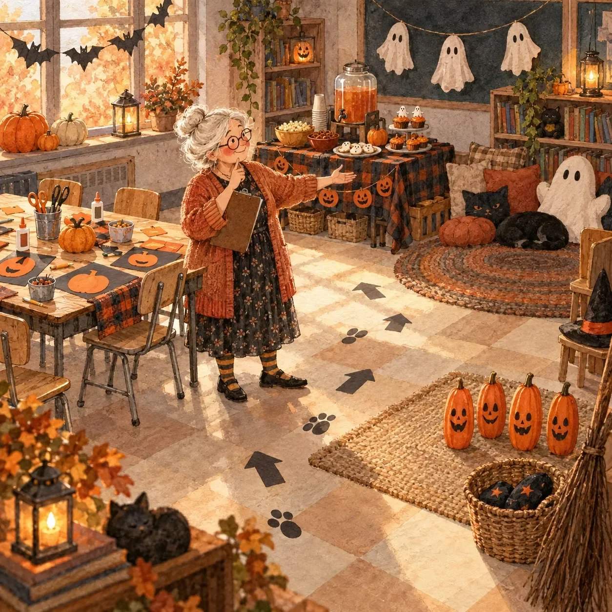 Class Party Schedule Planner for Halloween Afternoon