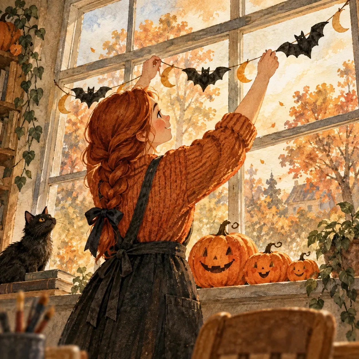 Classroom Window Display Arranger for Halloween