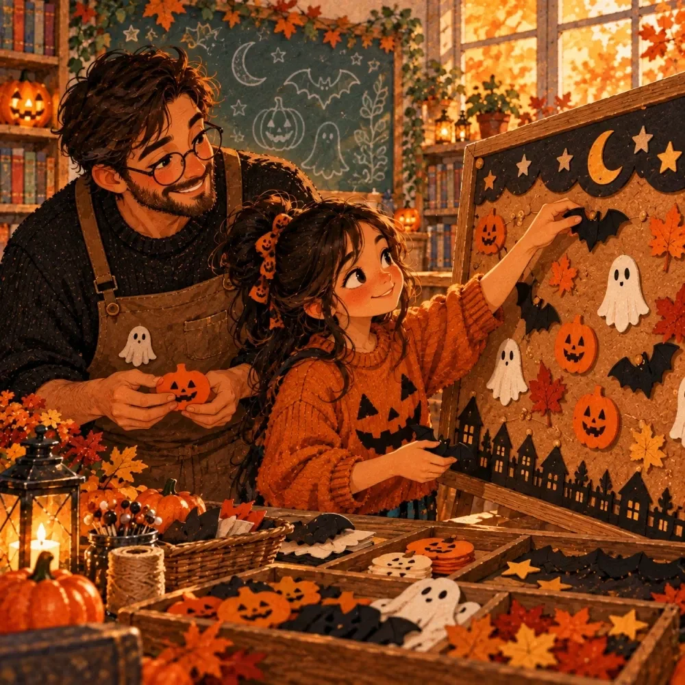 Bulletin Board Layout Planner for Halloween Displays