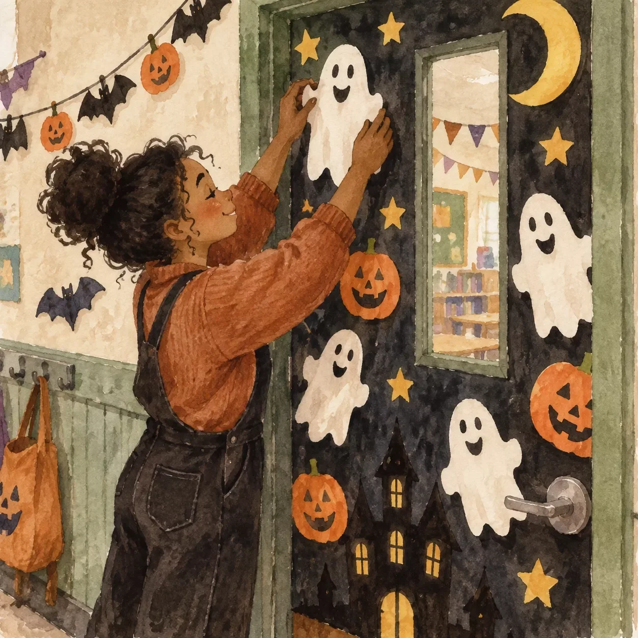 Classroom Door Board and Window Decorating Kit for Halloween