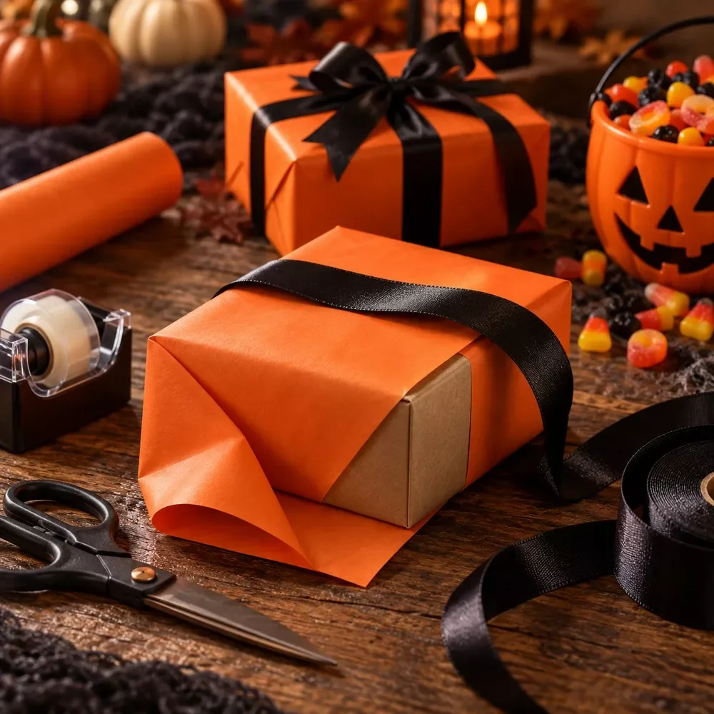 Step-by-Step Halloween Gift Wrap Guide