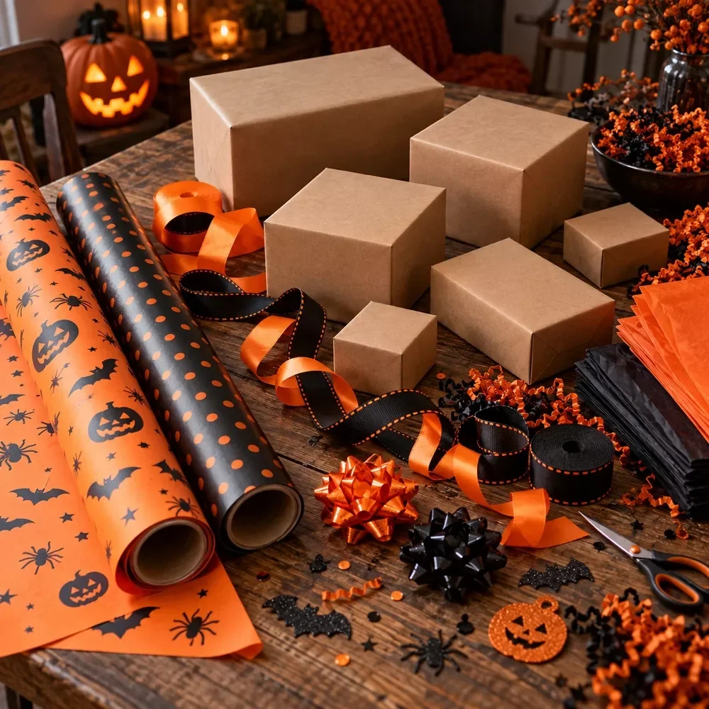 Material Estimator for Halloween Gift Wrap