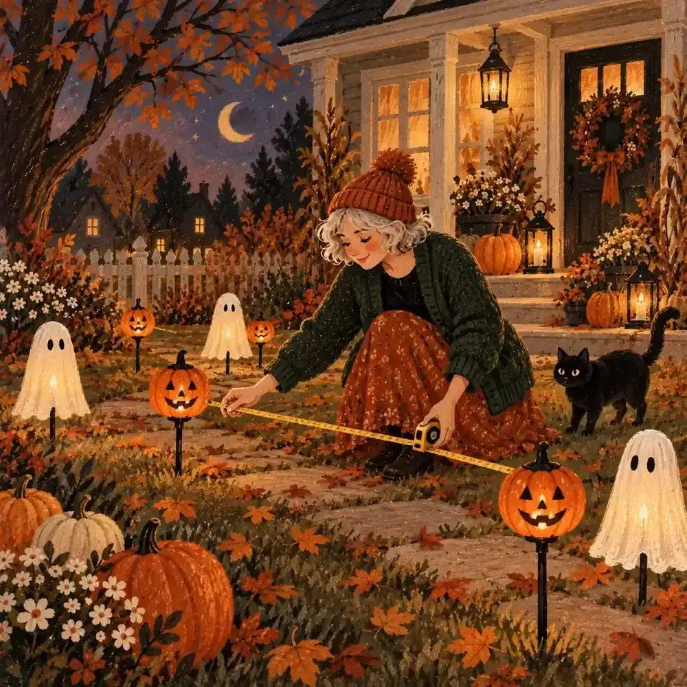 Halloween Yard Prop Spacing Calculator