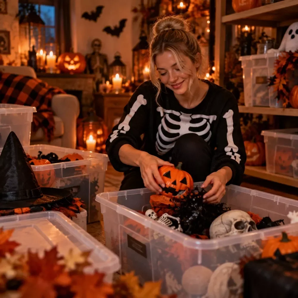 Halloween Decor Storage Organizer