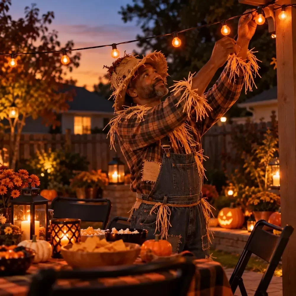 Backyard Halloween Party Setup