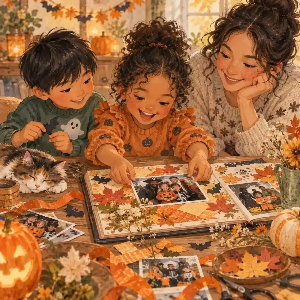 Scrapbook Page Guide for Family Halloween Photos