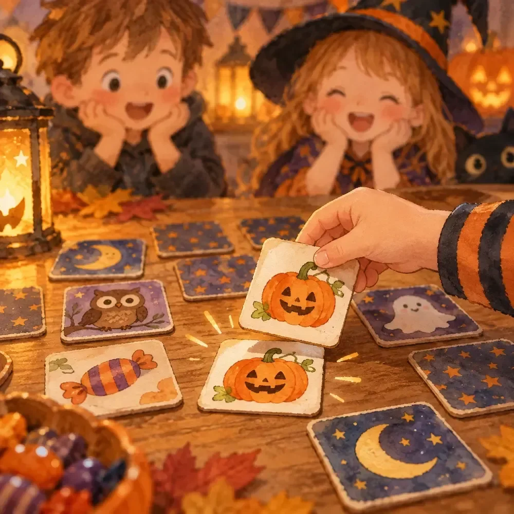 Spooky Memory Match Game for Kids at Halloween