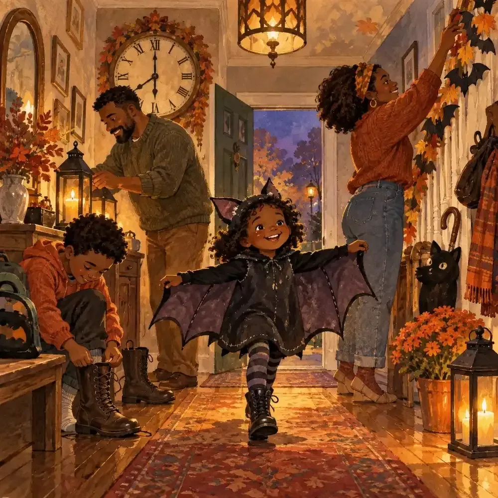 Family Party Schedule Planner for Halloween Night