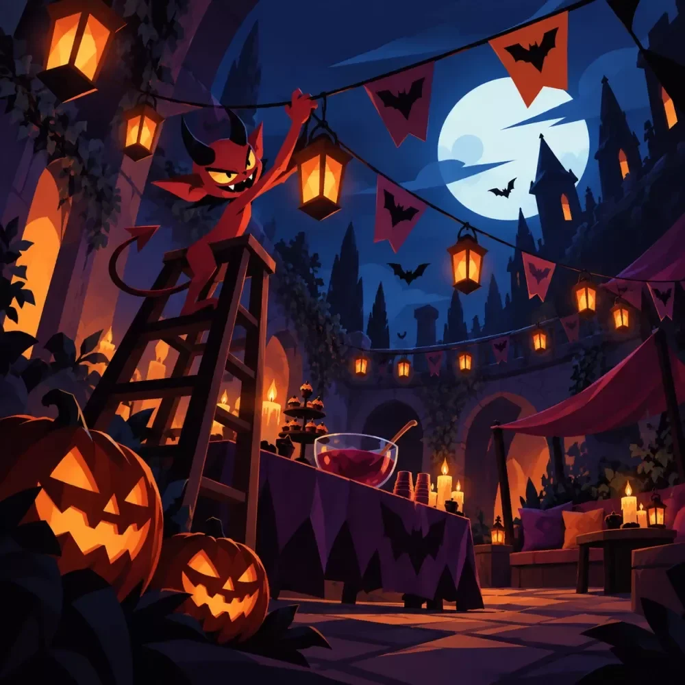 Halloween Party Zone Setup
