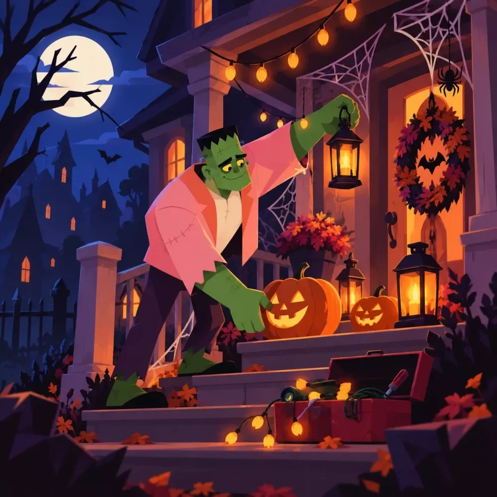 Halloween Night Porch Setup Checklist